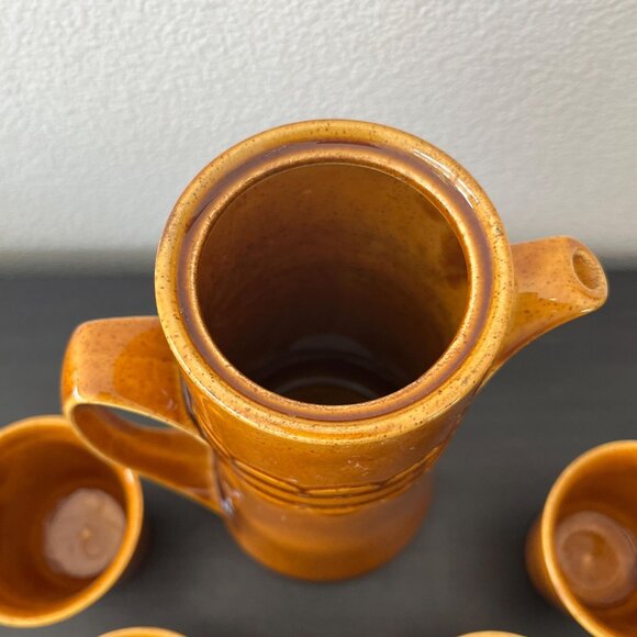 Homer Laughlin Golden Harvest Coffee Set // Coffee Pot & Four Cups - Picture 8 of 8